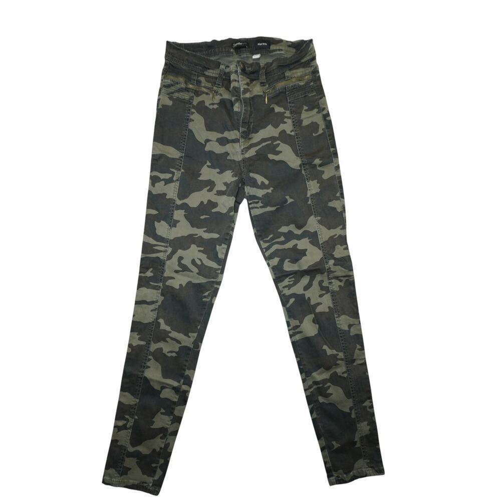 High-Rise Women's Caryl Camouflage Skinny Pants - Size 8